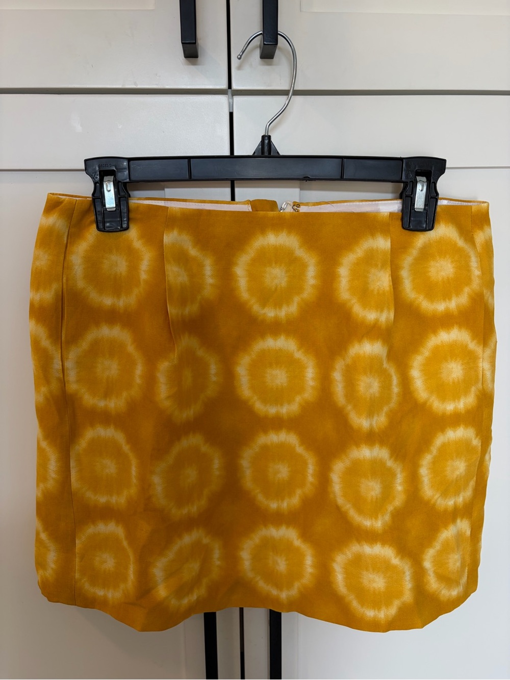 J.Crew Yellow Tie-Dye Circle Print Mini Skirt